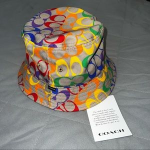 Coach Signature Rainbow Canvas Bucket Hat
